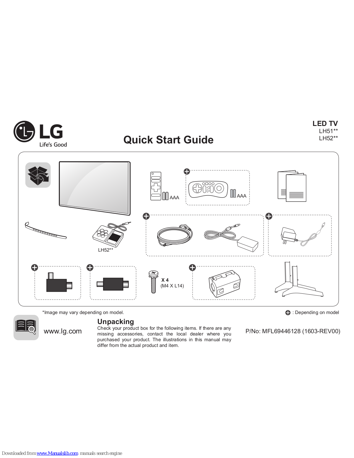 LG 32LH510D-TA, 32LH512U-TC, 32LH512D-TC, 32LH513D-TA, 32LH512Z-TC Quick Start Manual