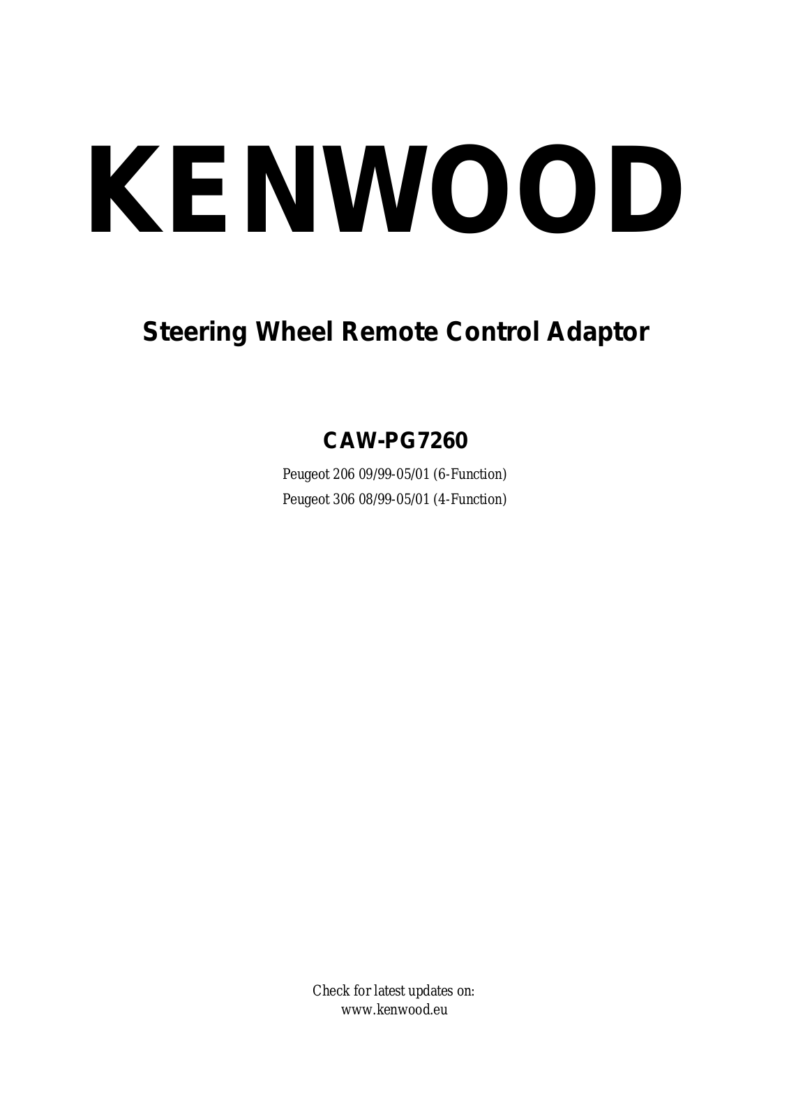 Kenwood CAW-PG7260 User Manual