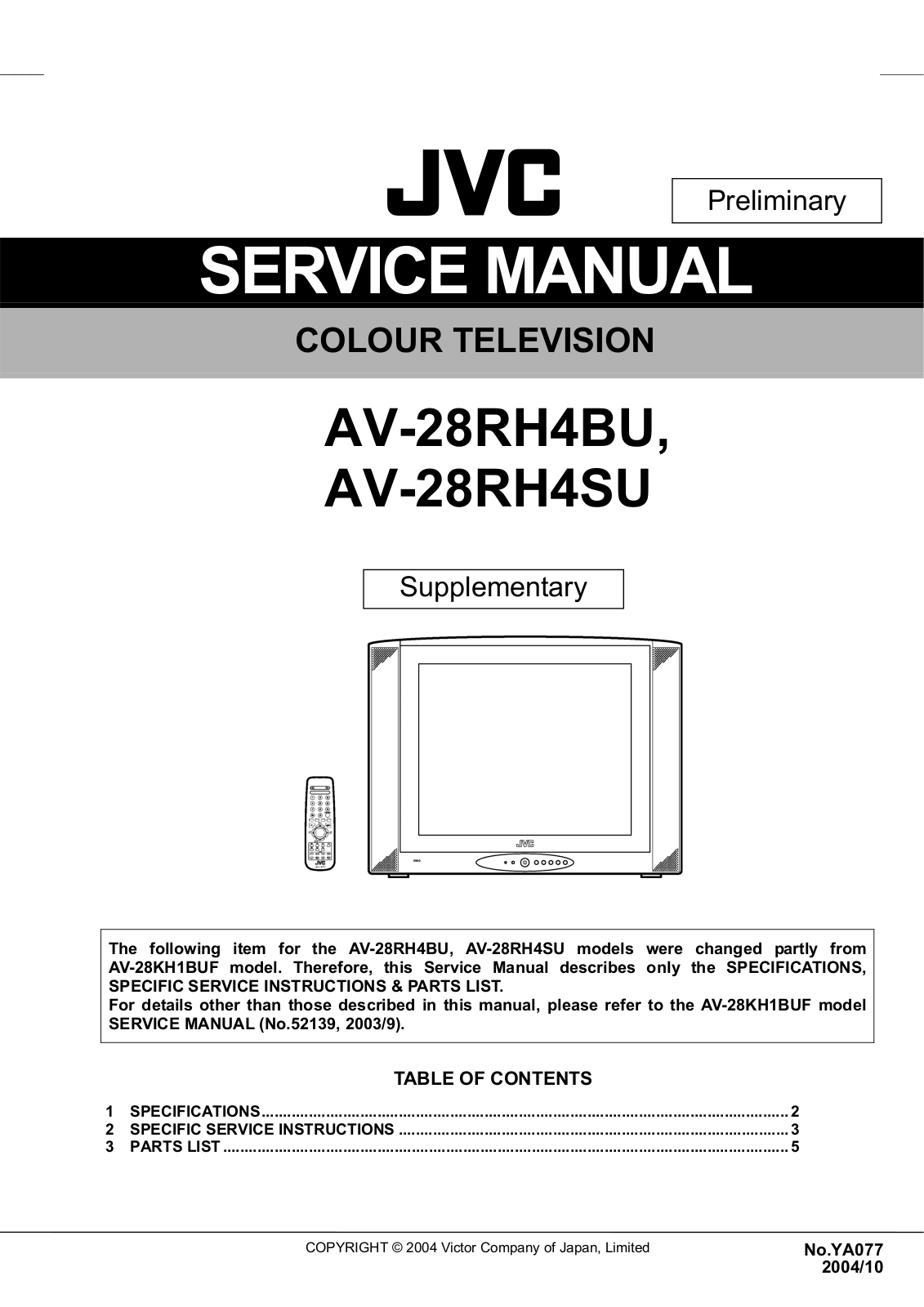 JVC AV-28RH4BU-SU Schematic