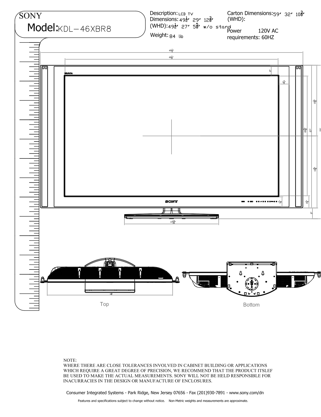 Sony KDL-46XBR8 SCHEMATICS