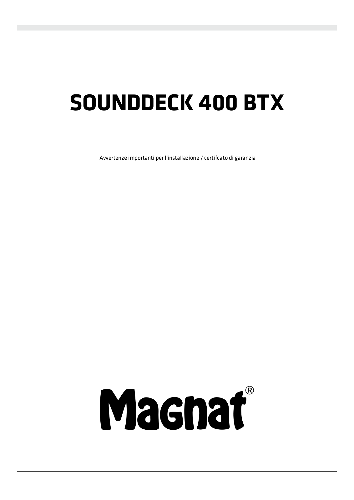 Magnat Sounddeck 400 BTX User guide