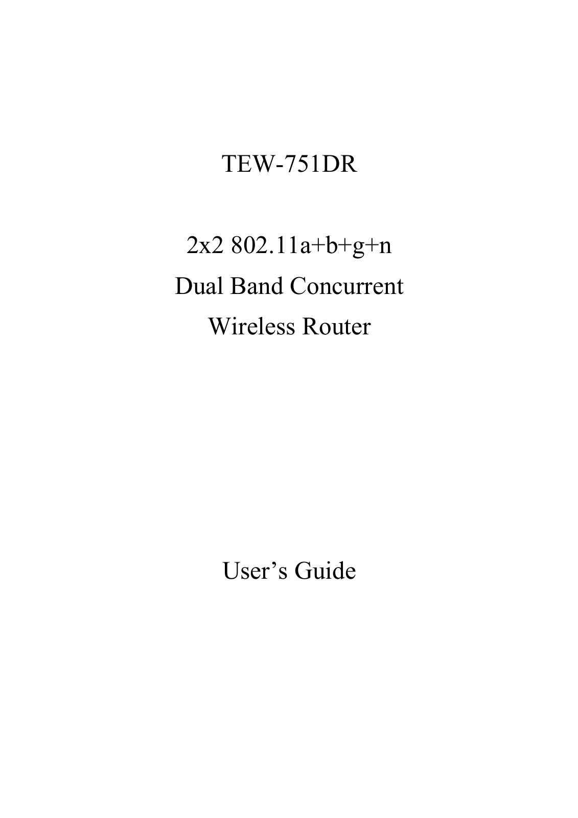 TRENDNET TEW751DR User Manual