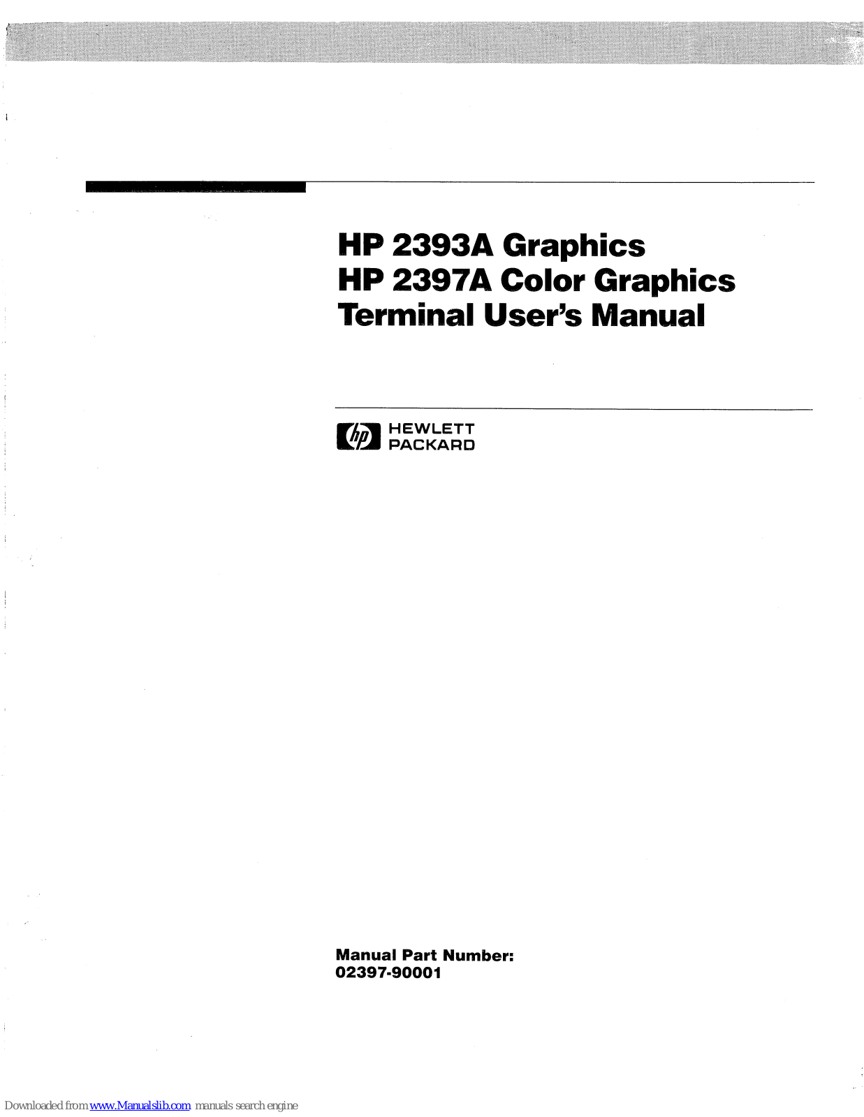 HP 2393A, 2397A User Manual