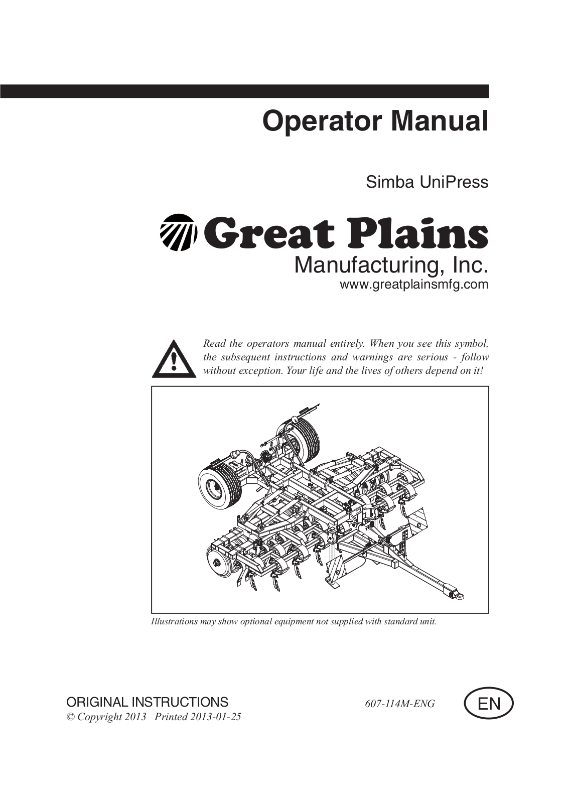 Great Plains Simba UniPress Operator Manual