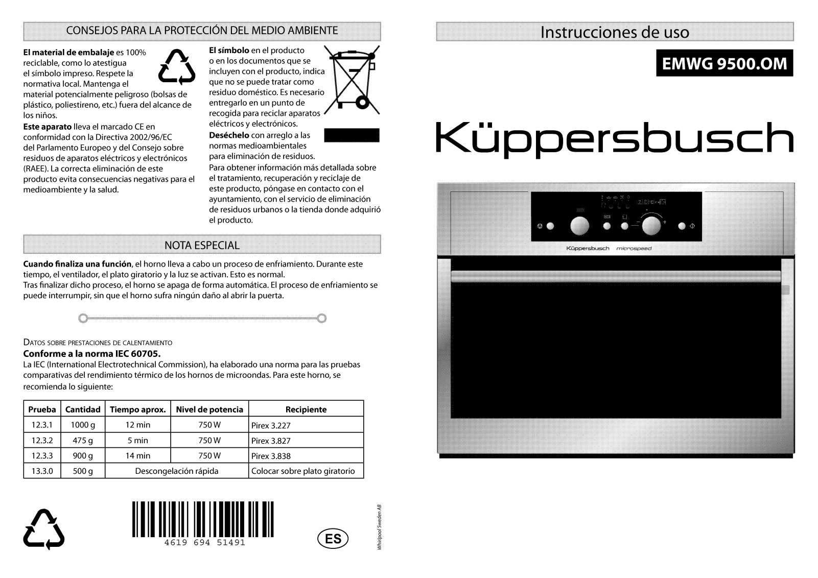 Kuppersbusch EMWG 9500.OM Instruction Manual