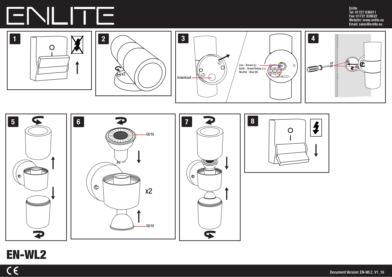 Enlite EN-WL2SS Installation Instructions