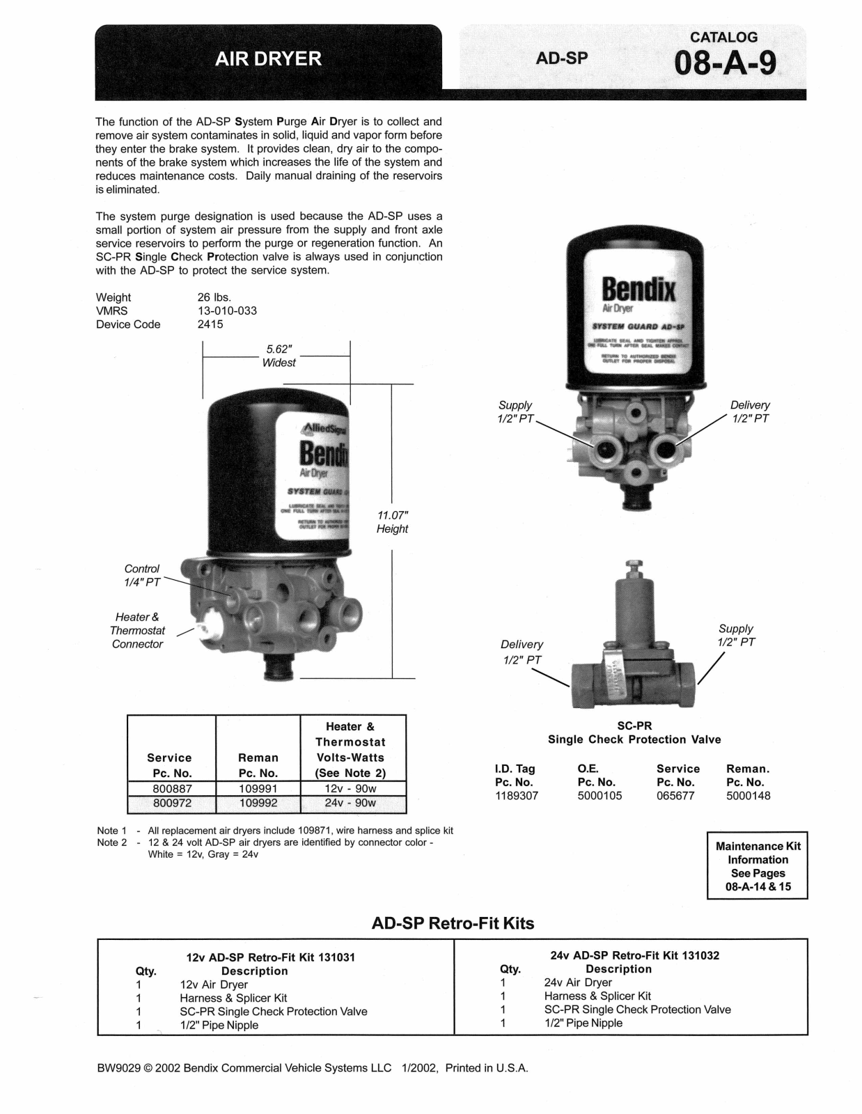 BENDIX 08-A-9 User Manual