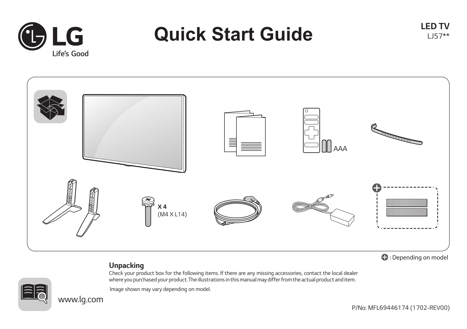 LG 32LJ573D QUICK SETUP GUIDE