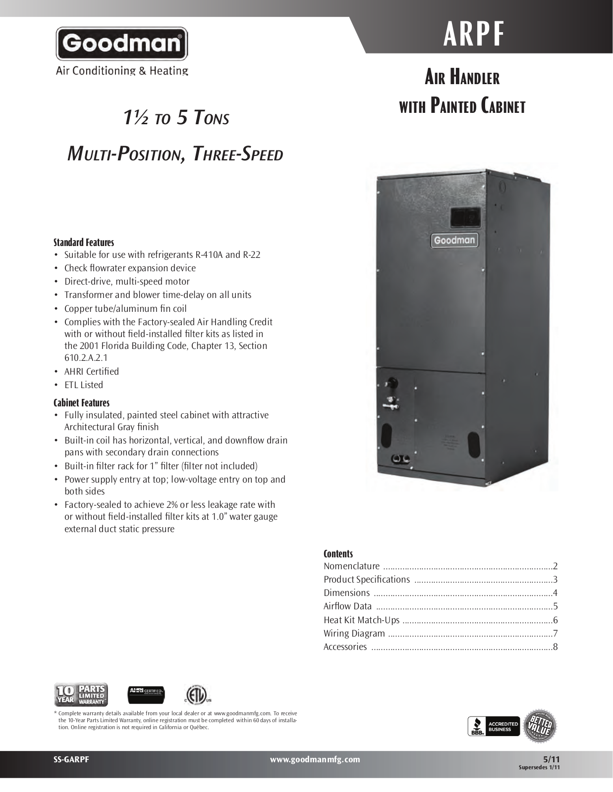 Goodman Mfg SS-GARPF User Manual