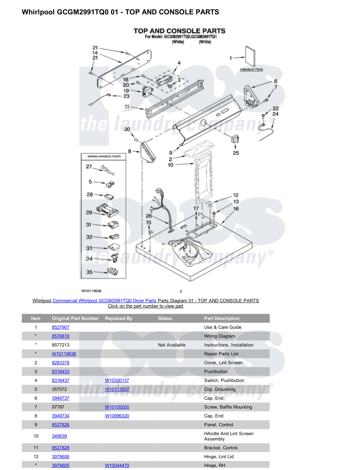 Whirlpool GCGM2991TQ0 Parts Diagram