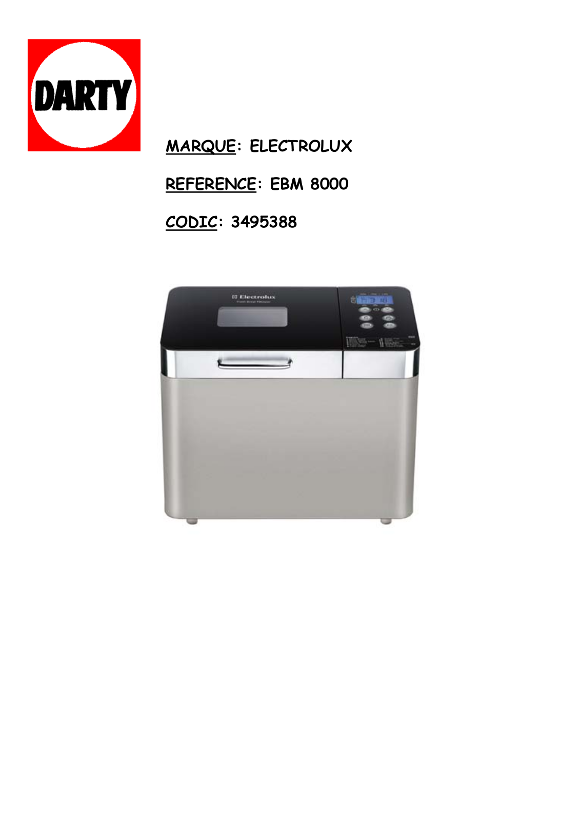 Electrolux EBM8000 User Manual