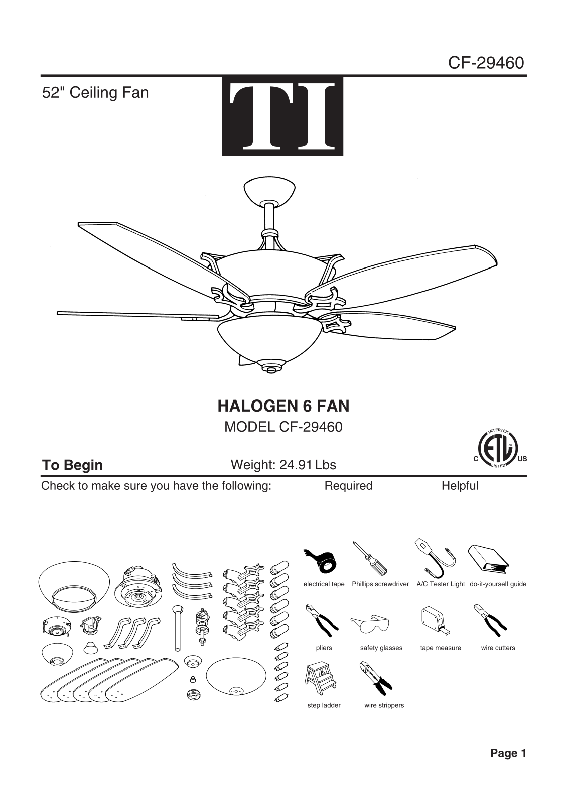 Triarch CF-29460 User Manual