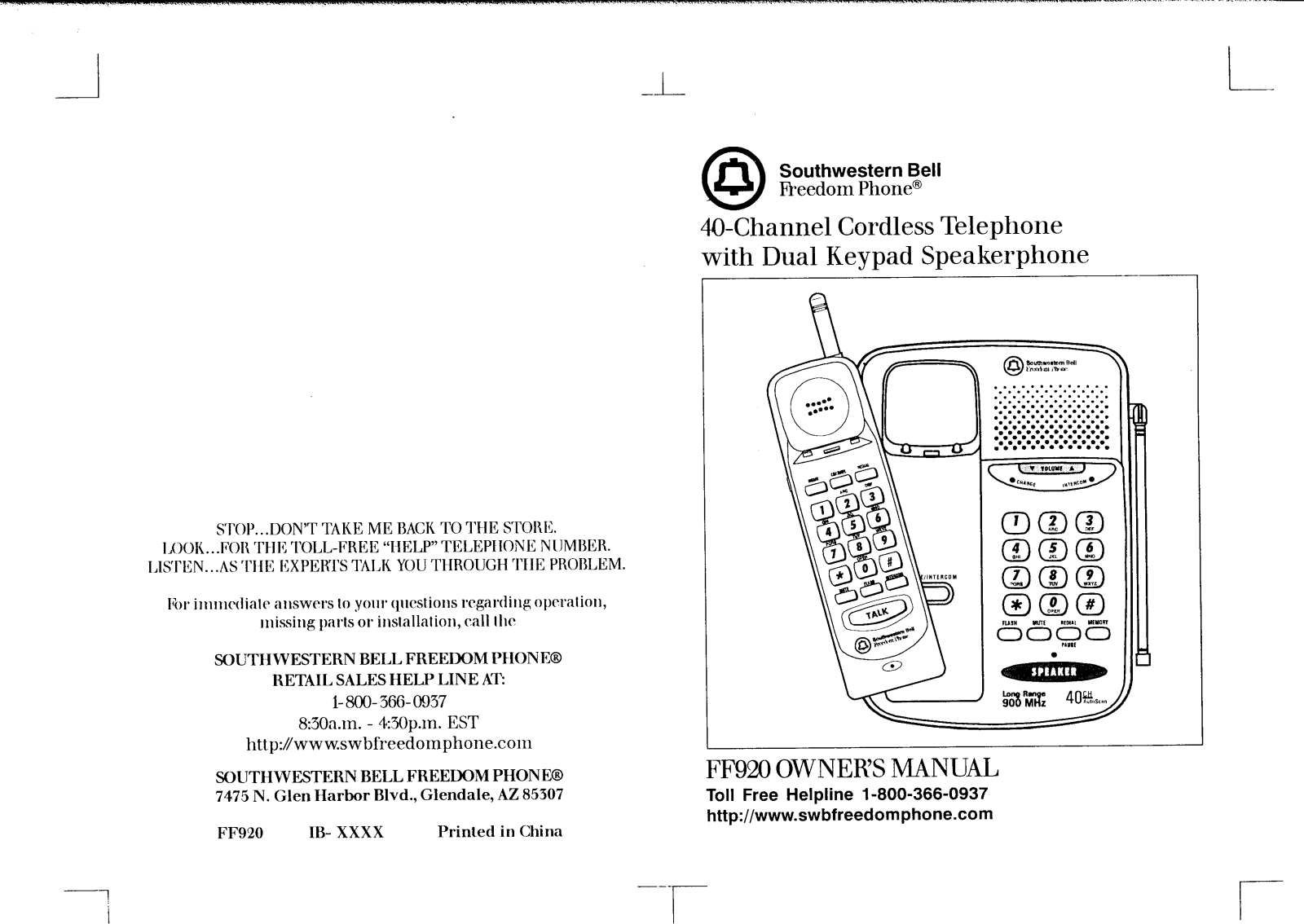 Continental Conair FF920AT User Manual