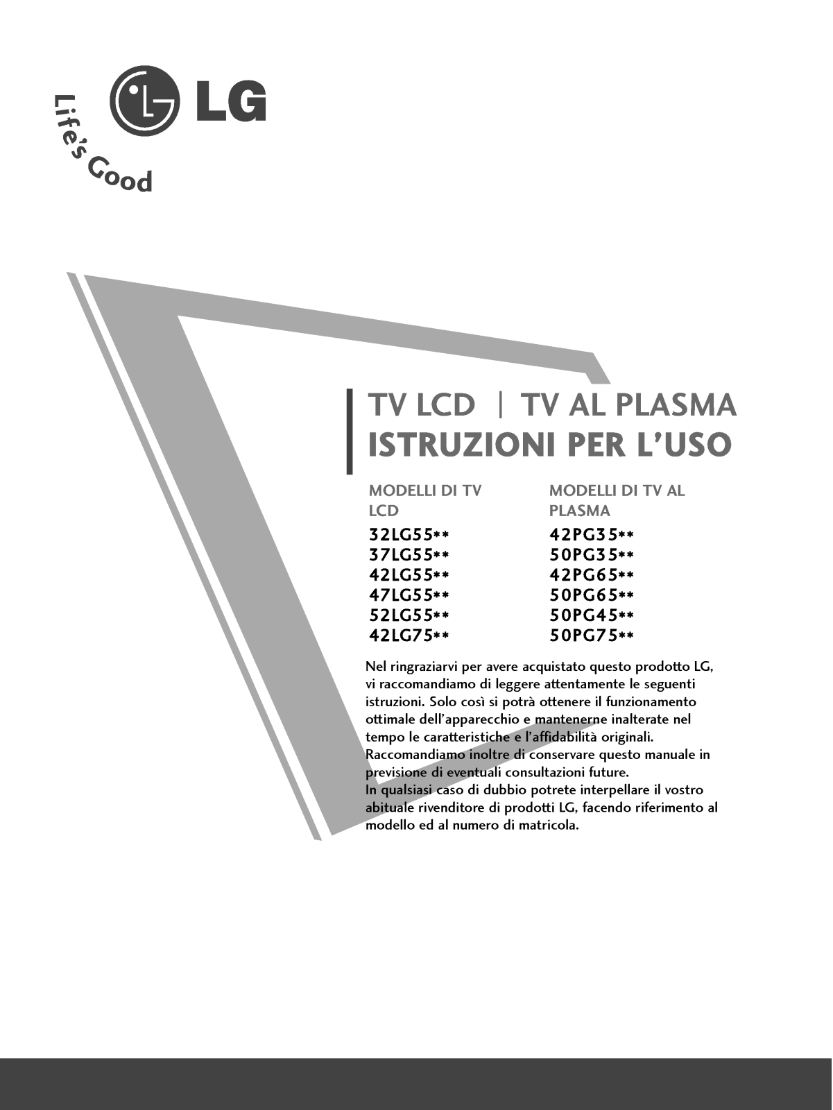 Lg 42PG35, 50PG35, 42PG65, 50PG65, 50PG45 User Manual