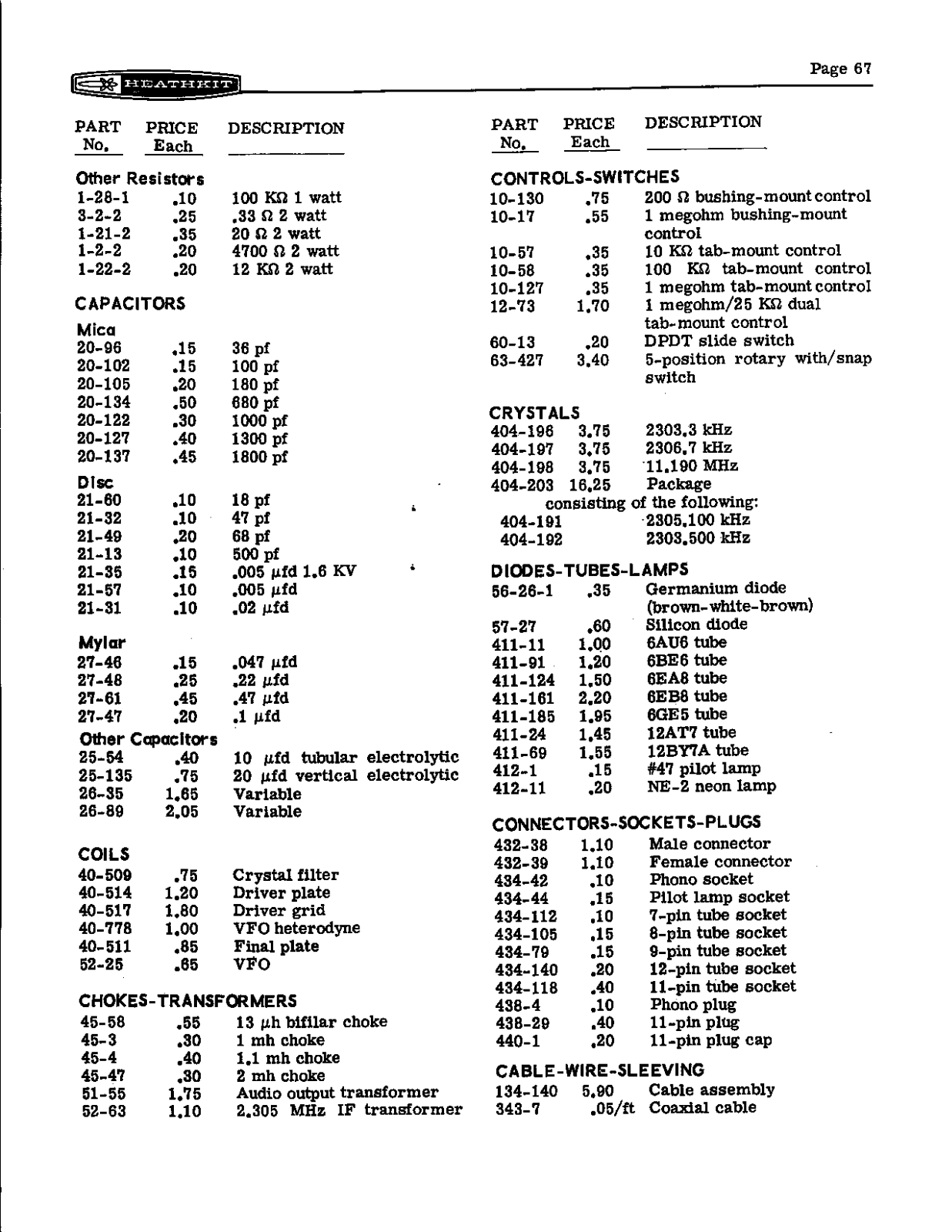 HEATHKIT HW-22a User Manual (PAGE 67)