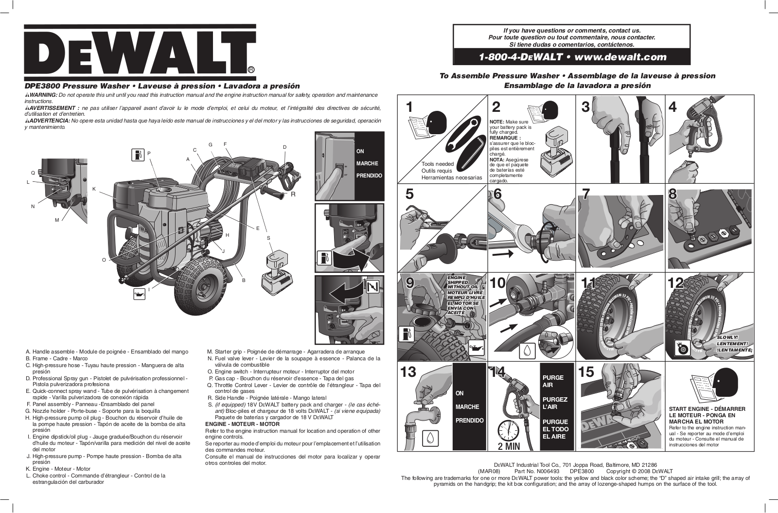 DeWalt DPE3800, N006493 User Manual