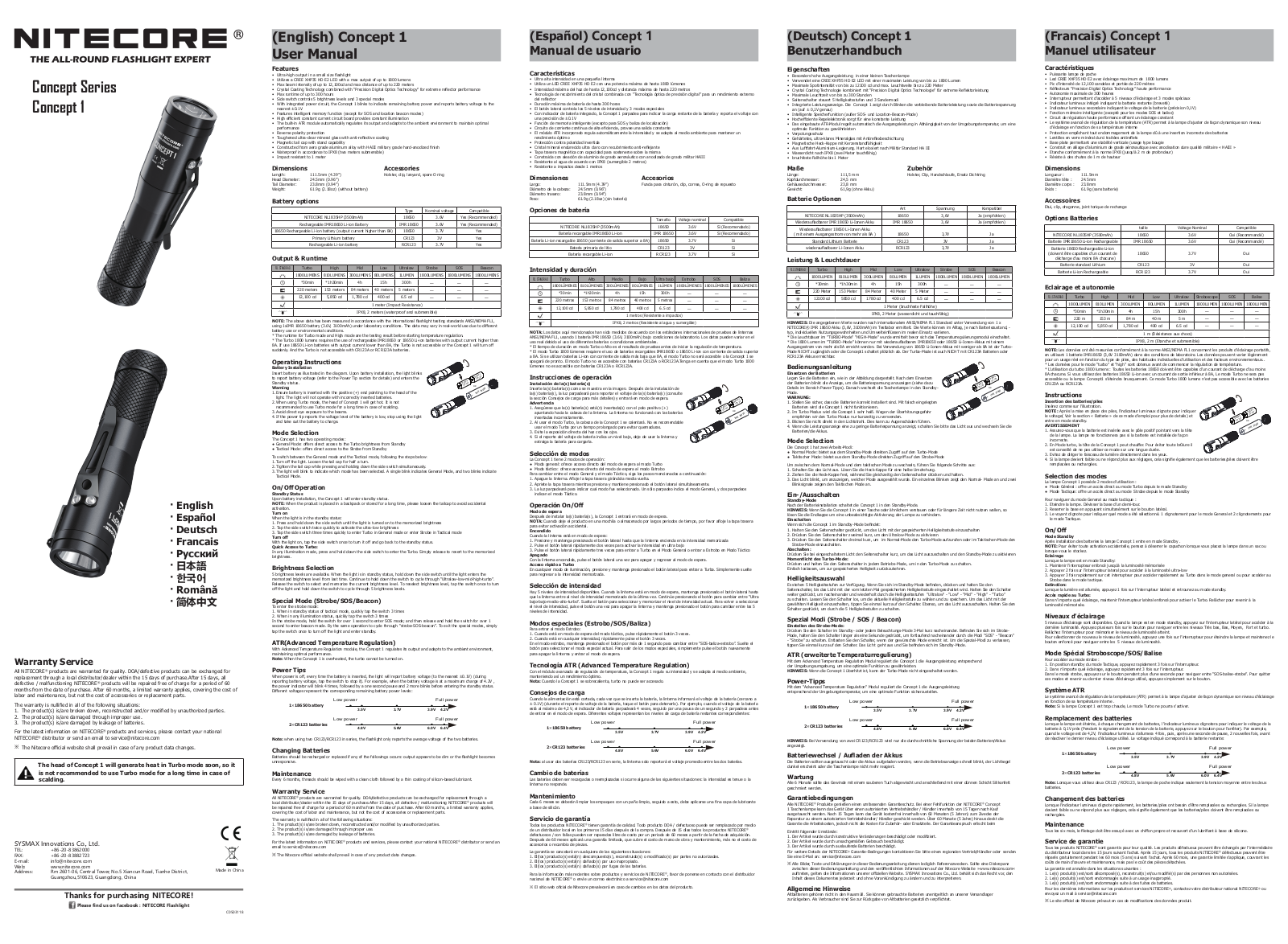 Nitecore Concept 1 User Manual