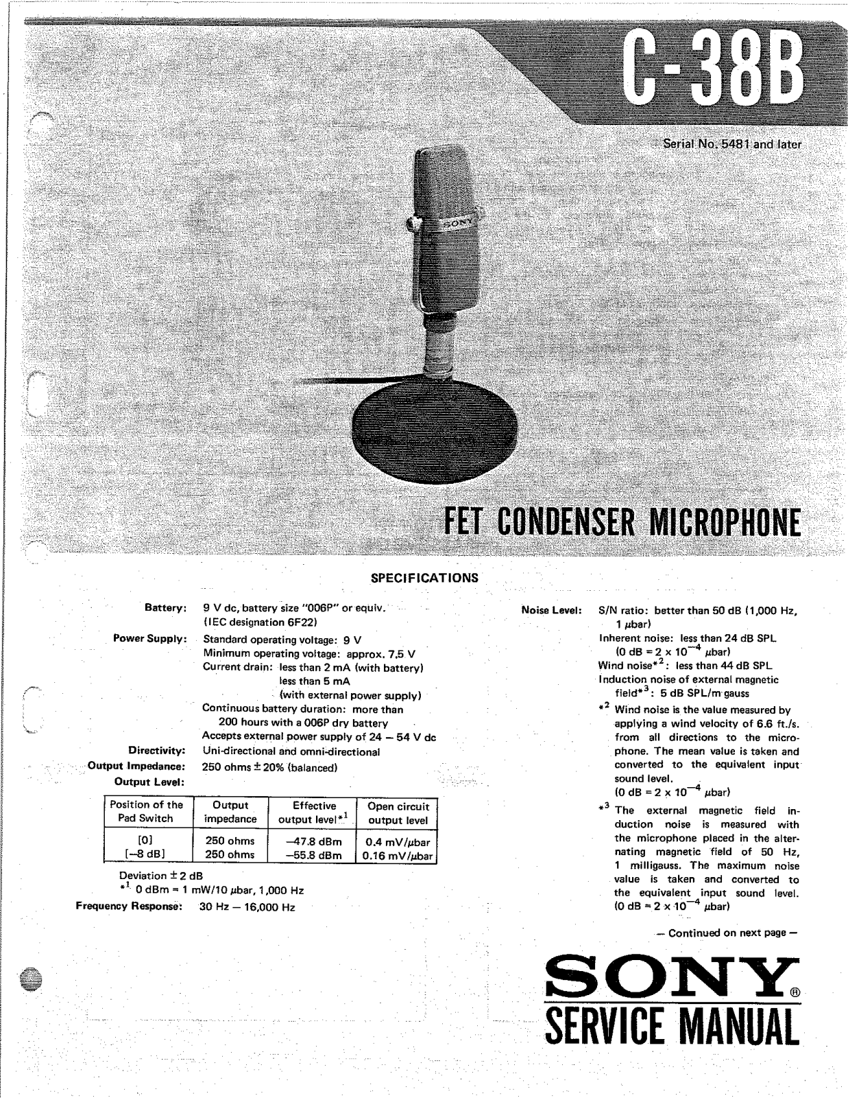 Sony C-38B Service Manual