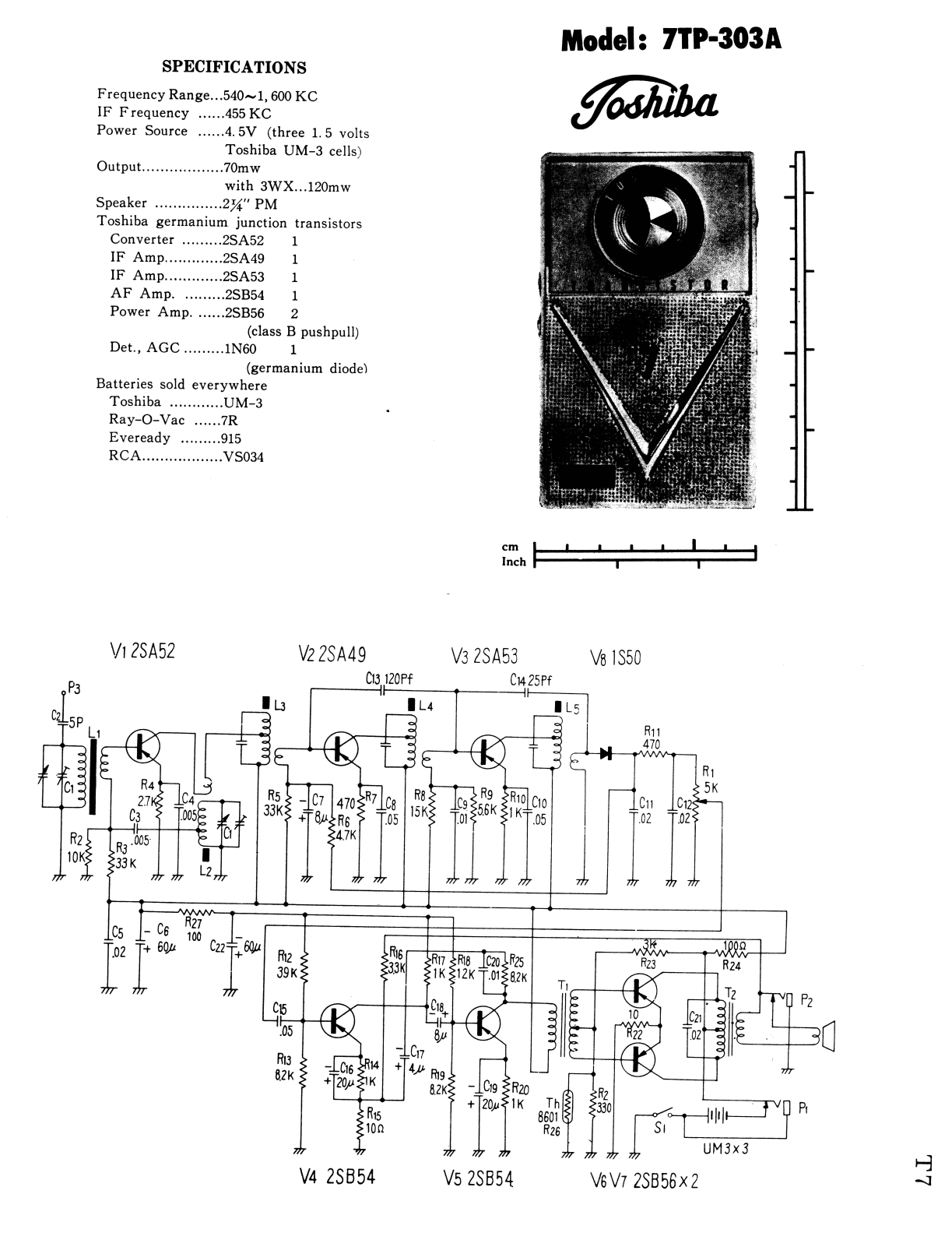 Toshiba 7TP303A Schematic - ManualMachine.com
