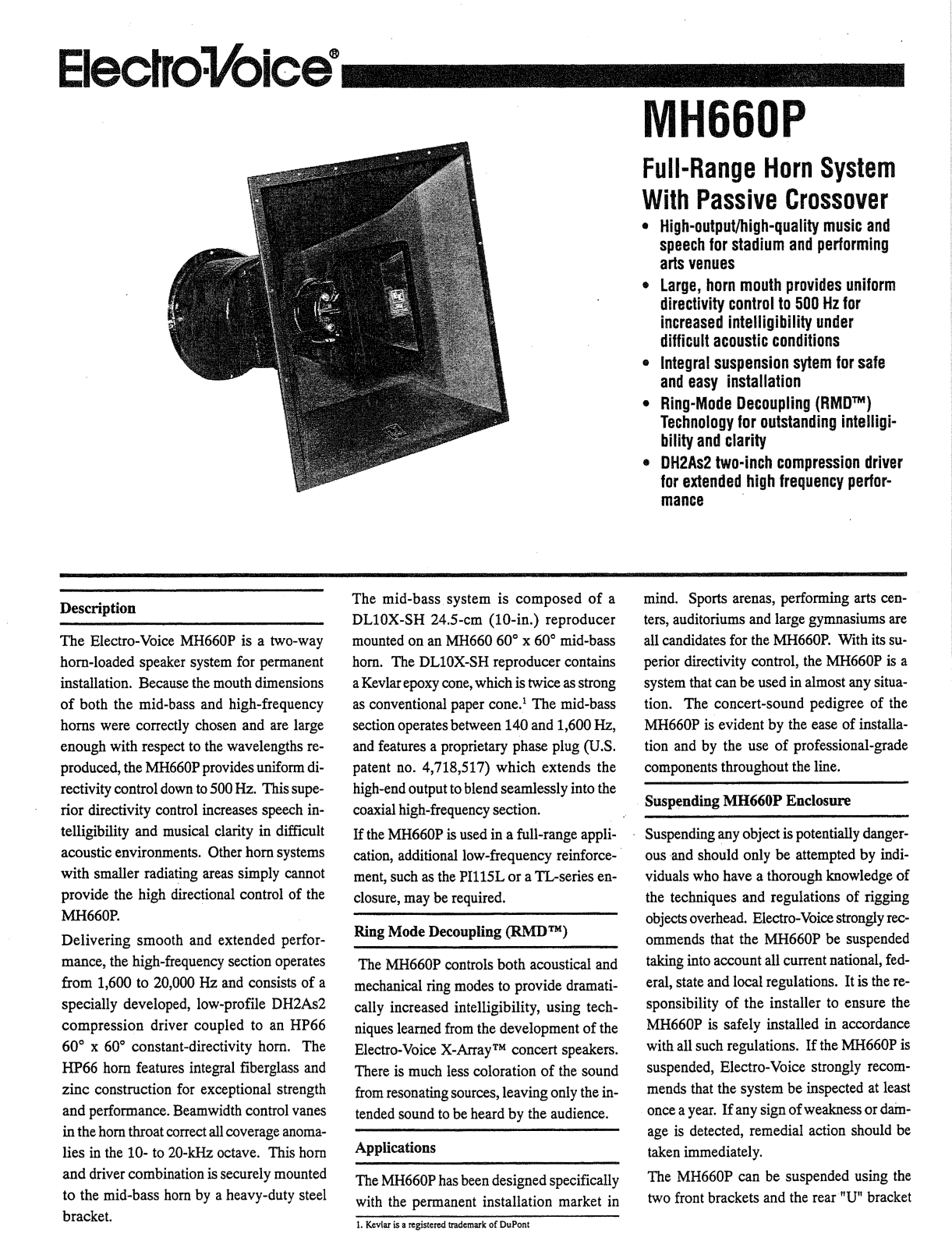 Electro-Voice MH660P User Manual