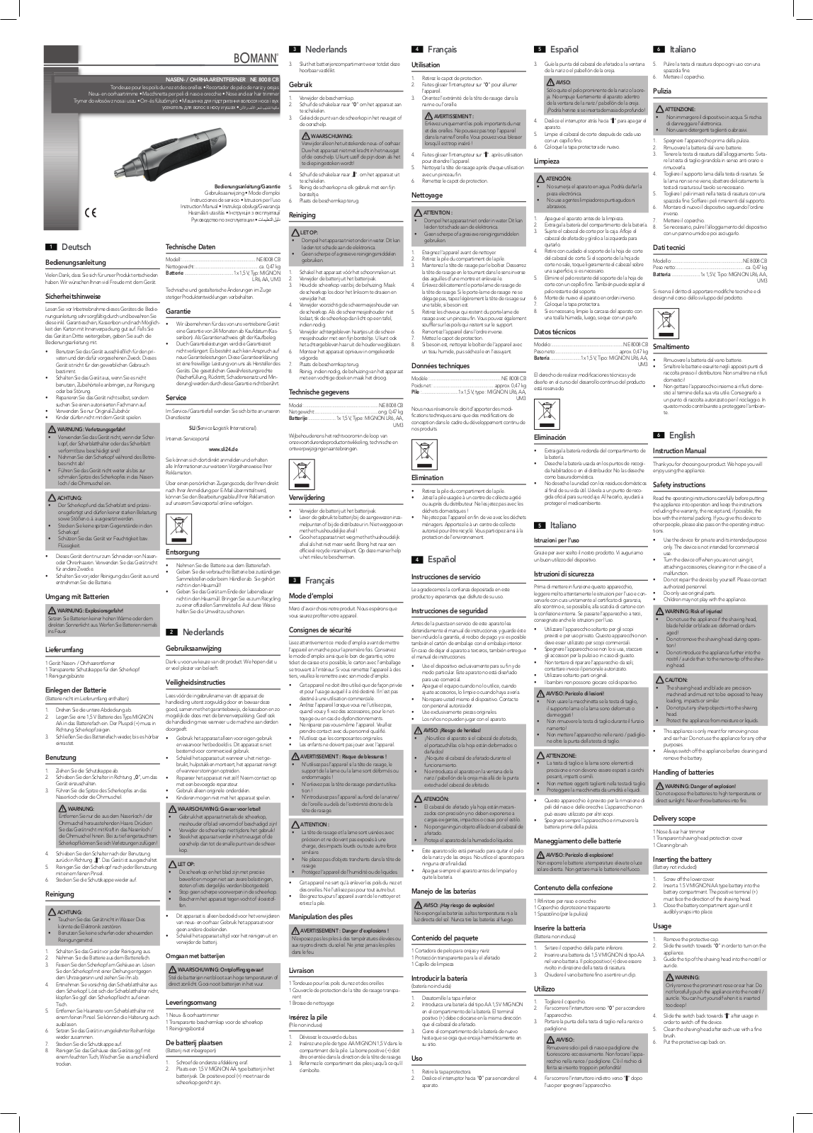 Bomann NE 8008 CB Service Manual