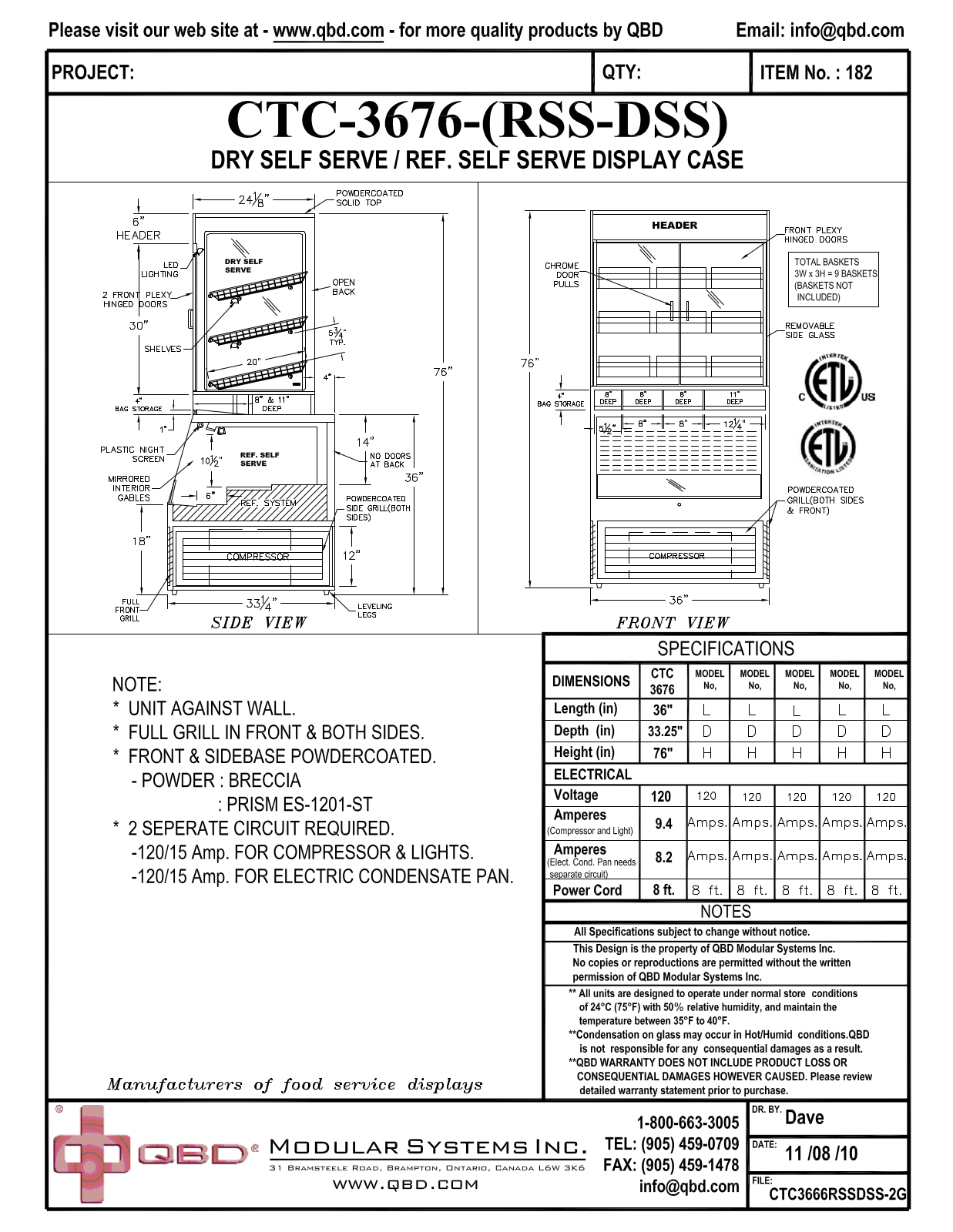 QBD CTC-3676-(RSS-DSS) User Manual