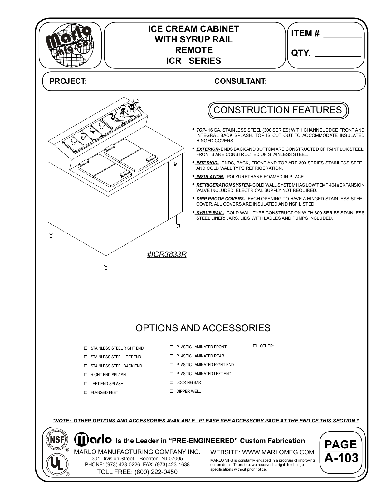 Marlo ICR-38-30-R User Manual