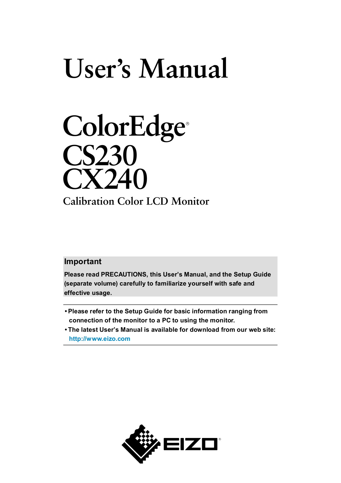 Eizo CS230-BK-CNX, CS230-BK-CN User manual