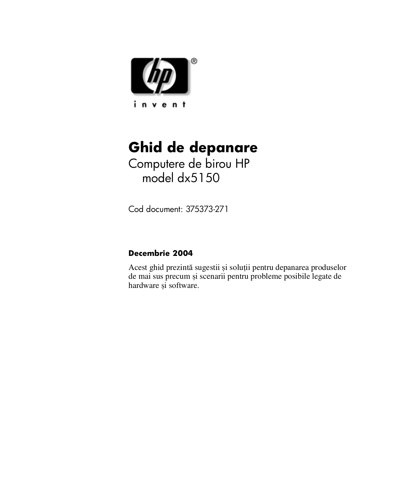 Hp DX5150 MICROTOWER, DX5150 SMALL User Manual