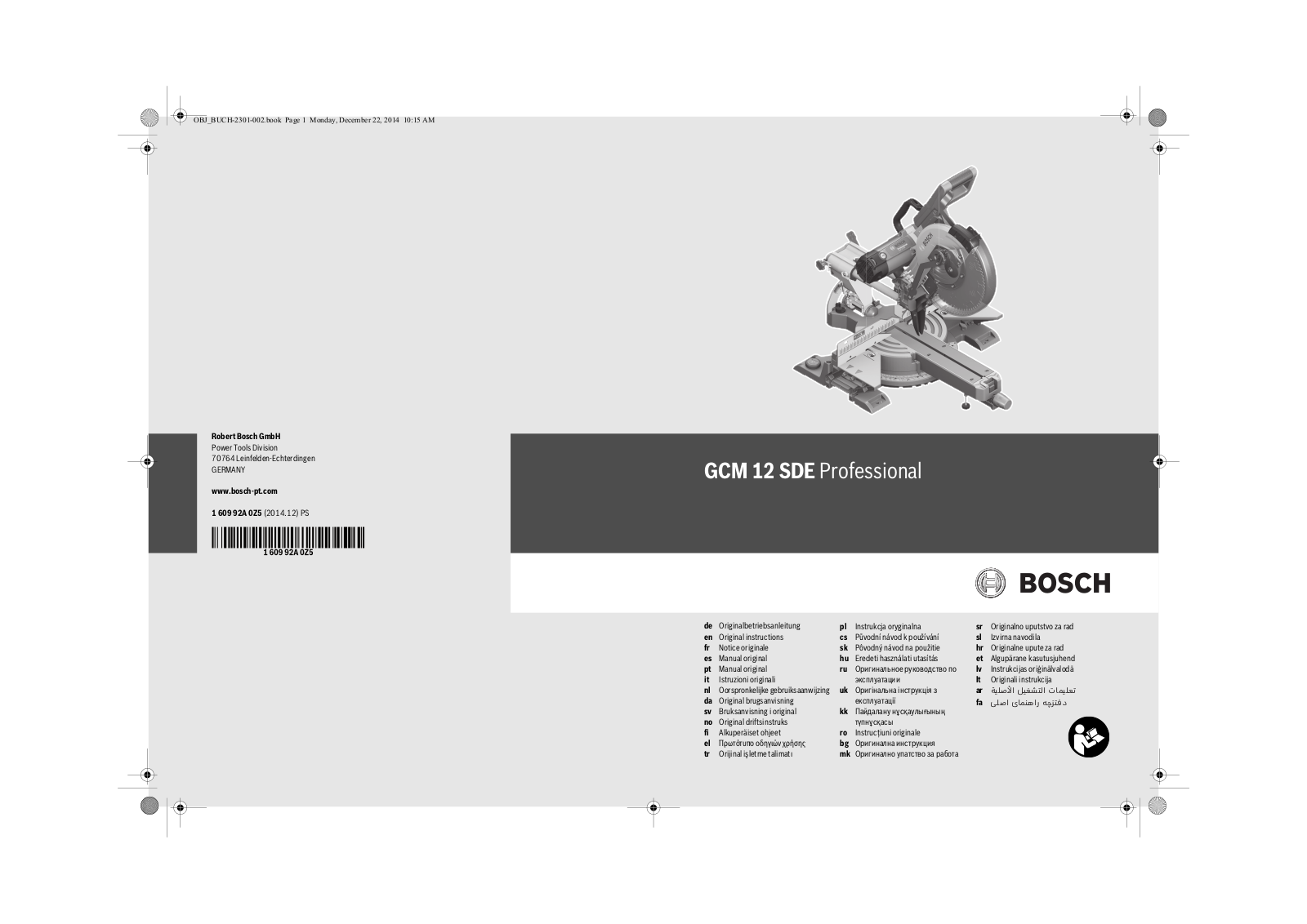 Bosch GCM 12 SDE Professional User guide