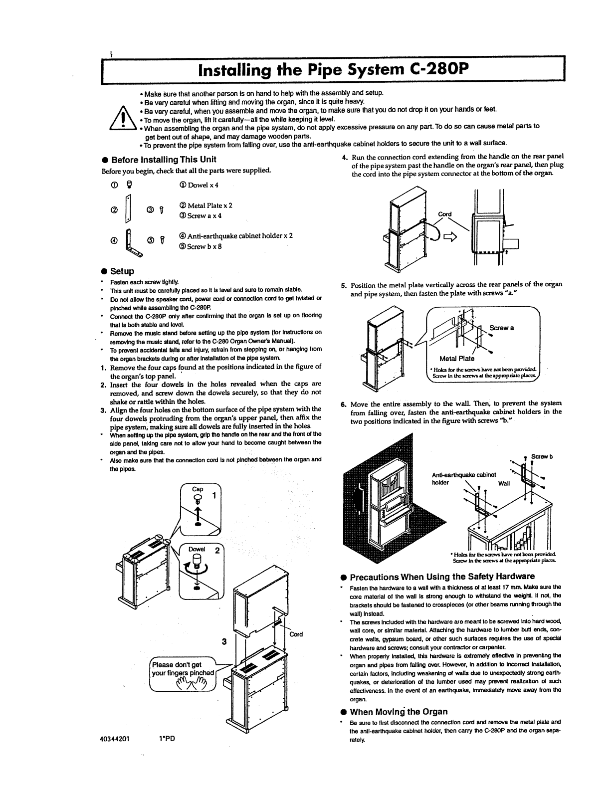 Roland Corporation C-280P Owner's Manual