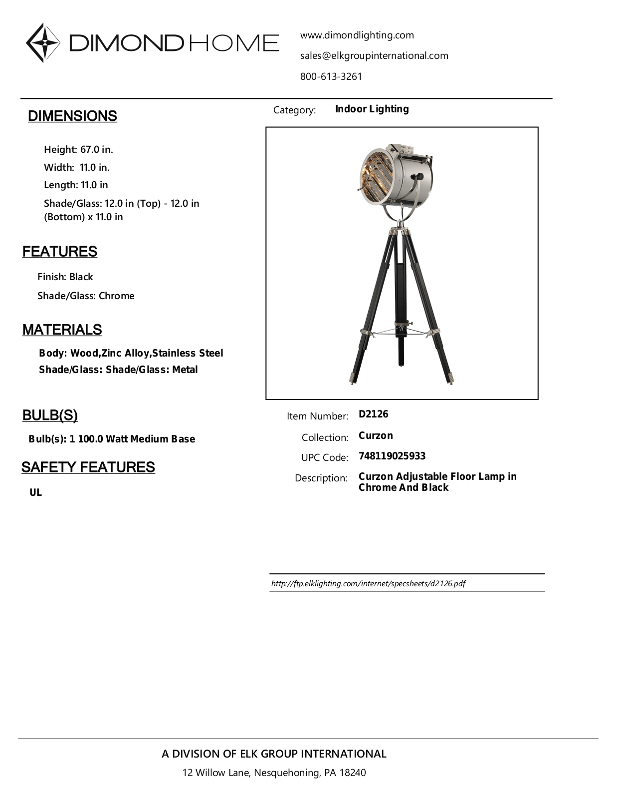 ELK Home D2126 User Manual