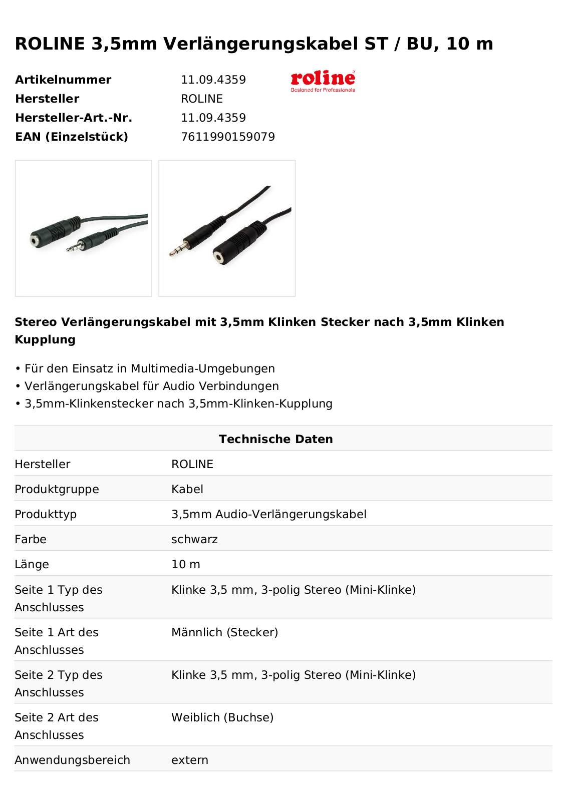 ROLINE 11094359 Datasheet - ManualMachine.com