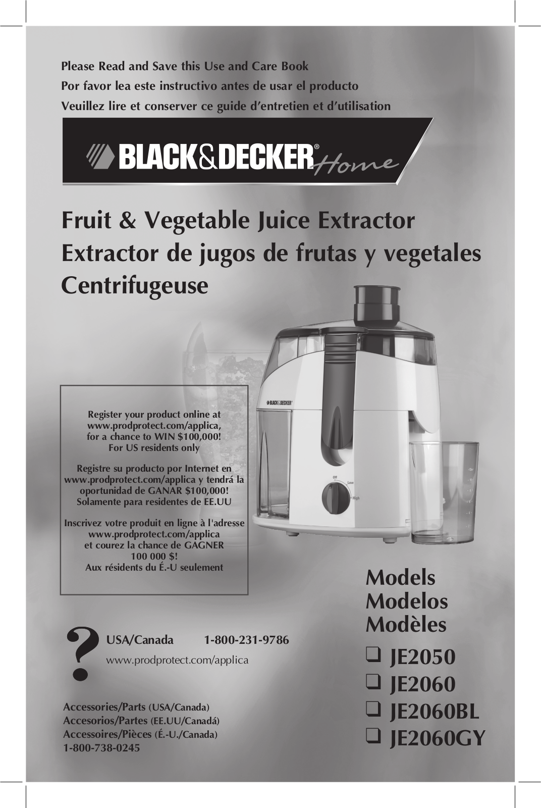 Black & Decker JE2050, JE2060GY, JE2060BL, JE2060 User Manual