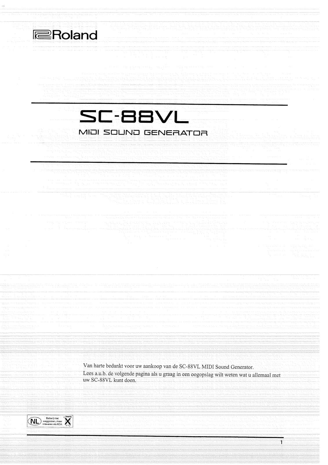 Roland SC-88VL User Manual