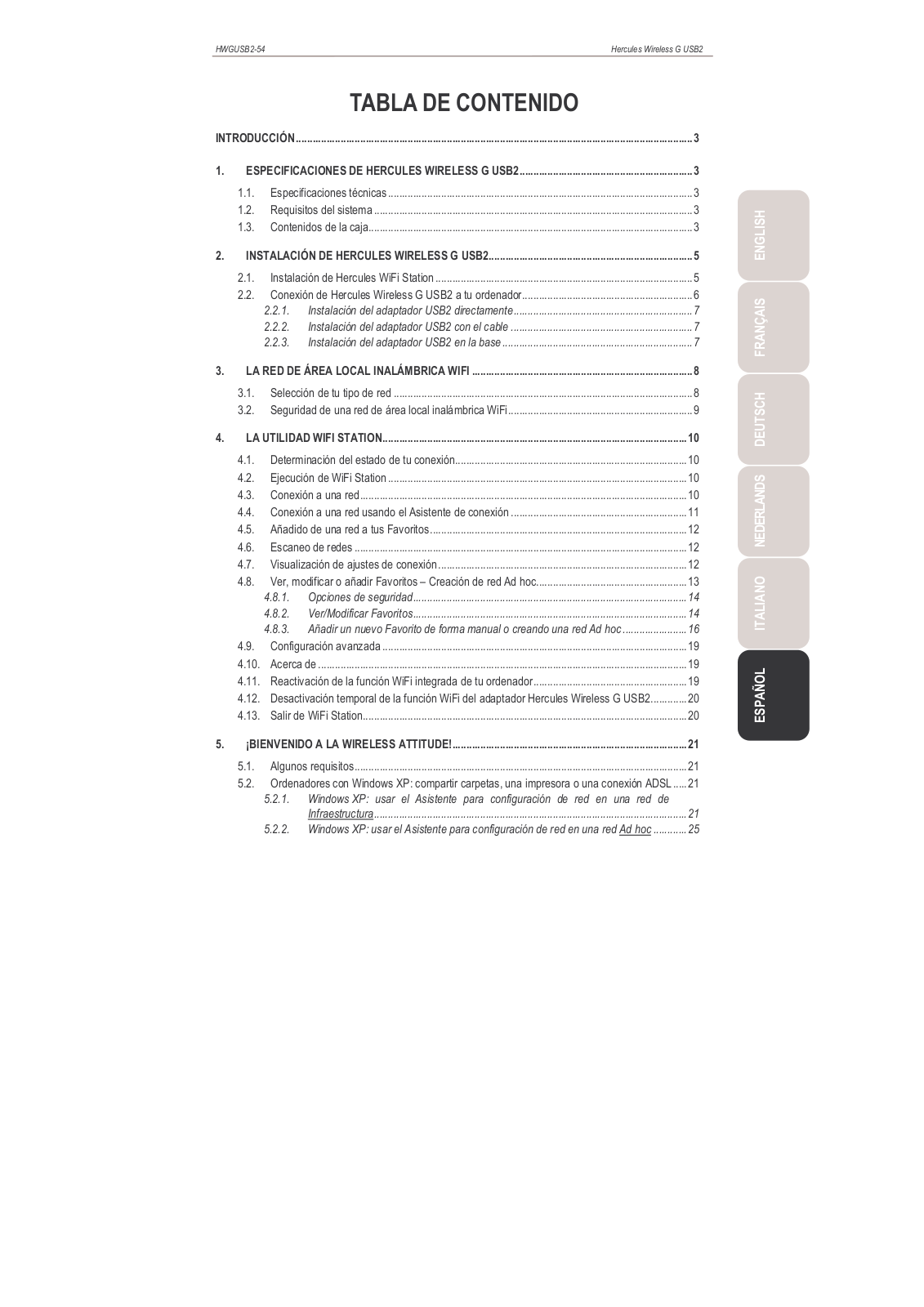 Hercules HWGUSB2-54 User Manual