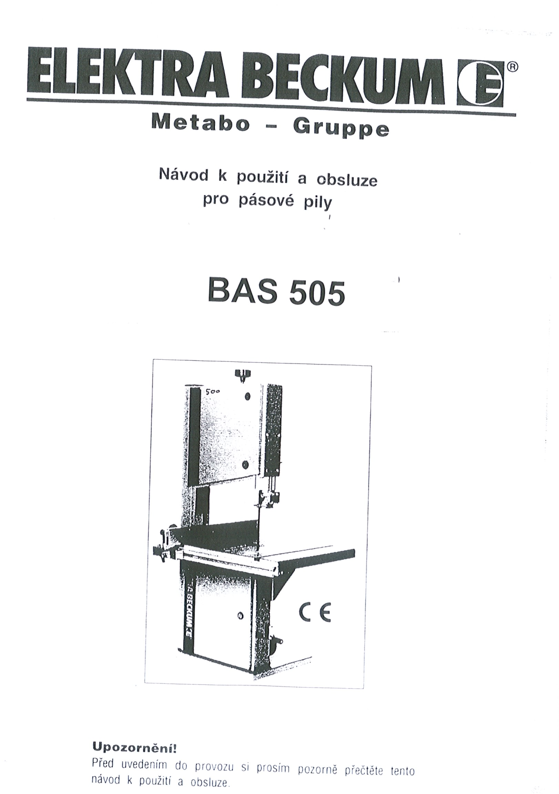 ELEKTRA BECKUM BAS 505 User guide - ManualMachine.com
