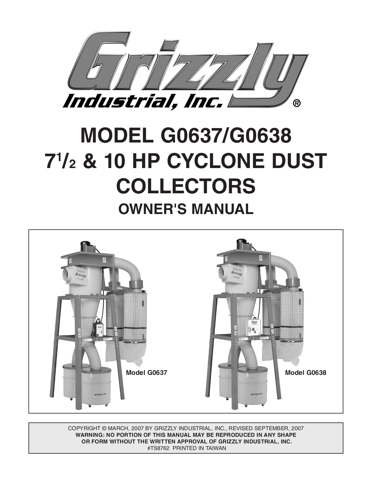 Grizzly G0638 User Manual