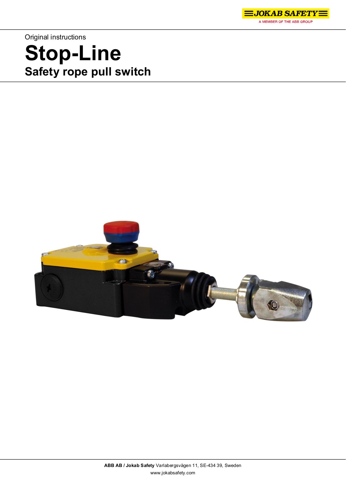 Jokab Safety Stop-Line Instruction Manual