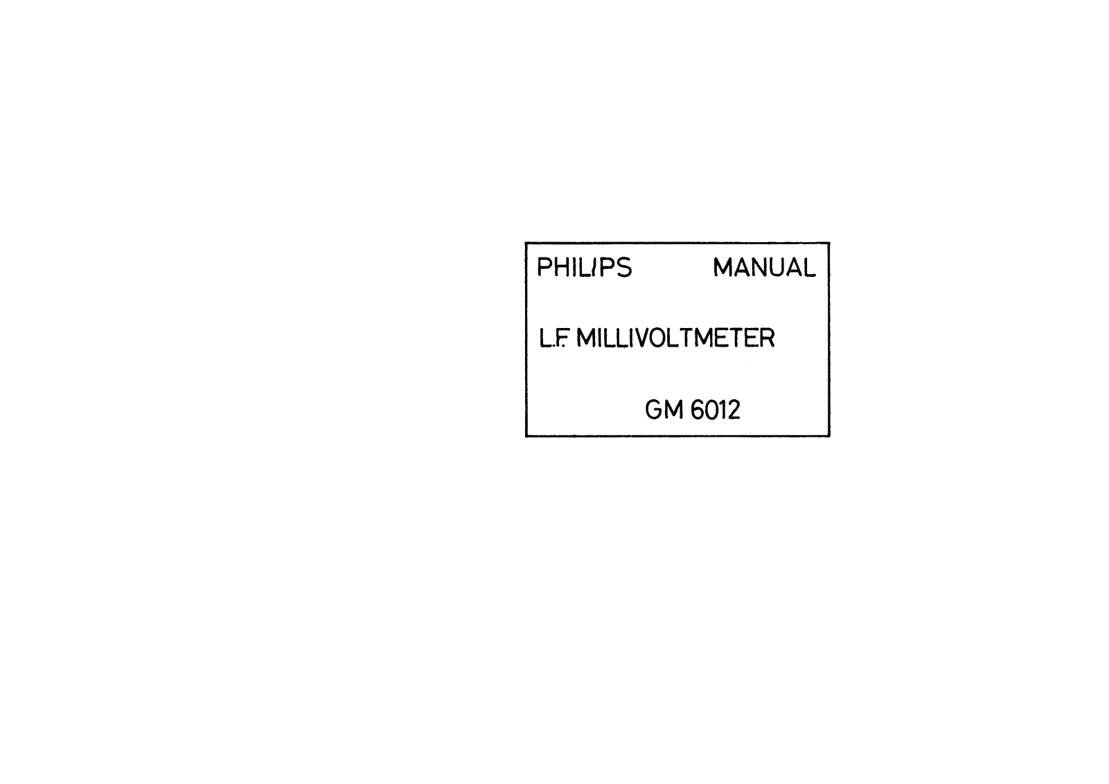 Philips GM 6012 Service manual