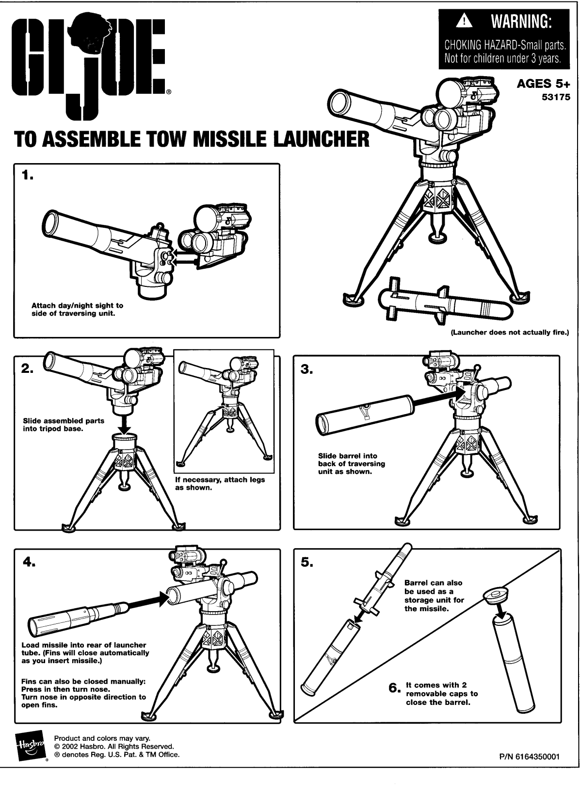 HASBRO GI JOE Tow Missele Launcher User Manual