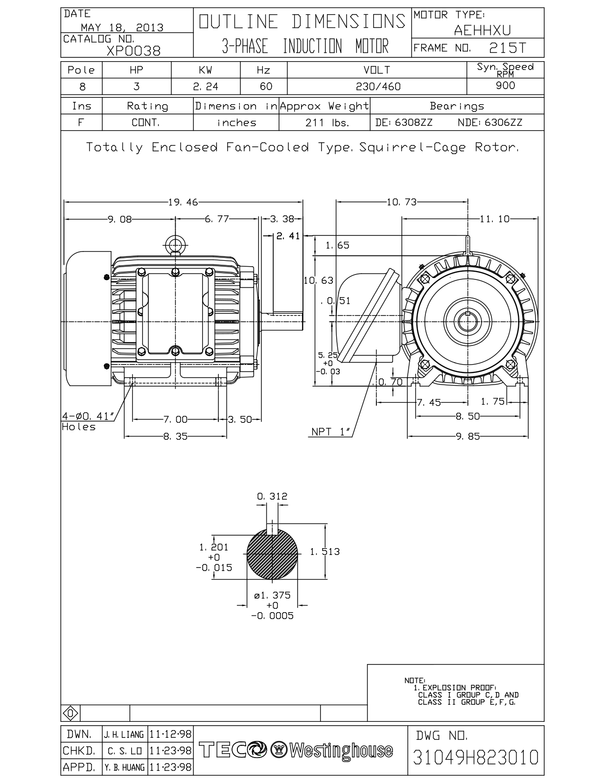 Teco XP0038 Reference Drawing