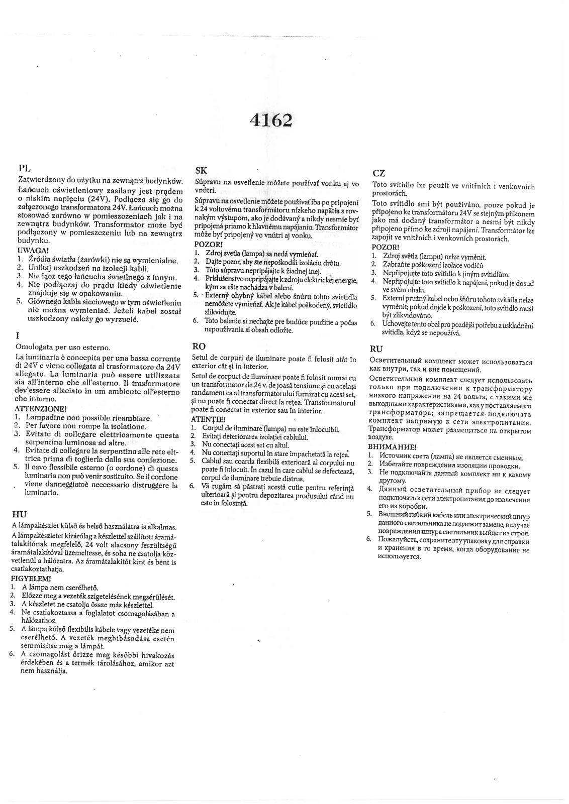 Konstsmide 4162 Technical Information