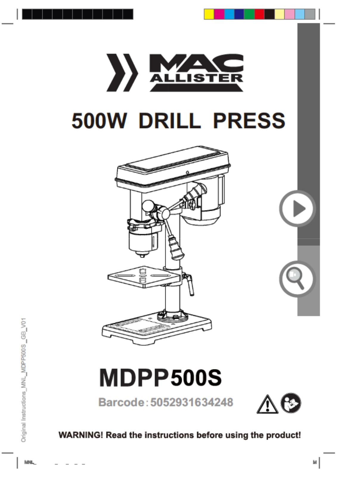 MacAllister MDPP500S Original Instructions Manual