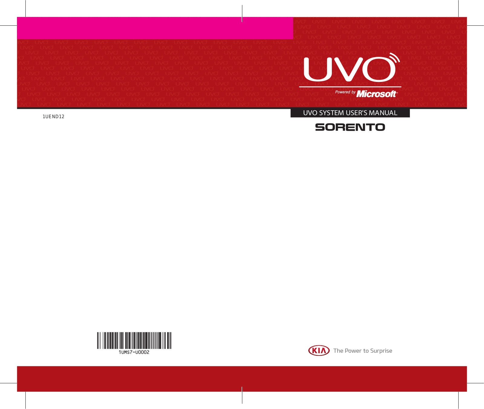 Kia Sorento Uvo System 2015 Owner's Manual