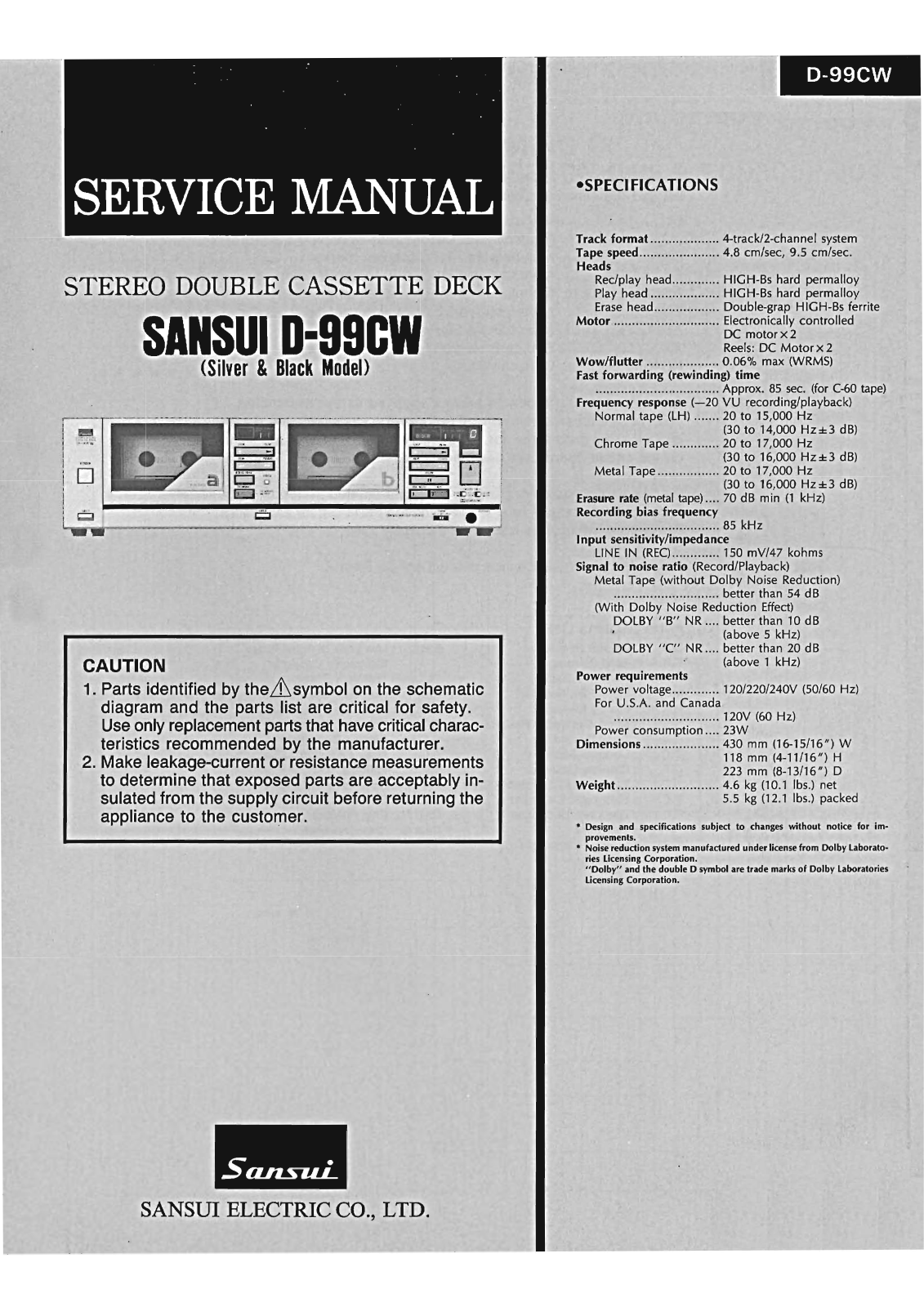 Sansui D-99-CW Service Manual