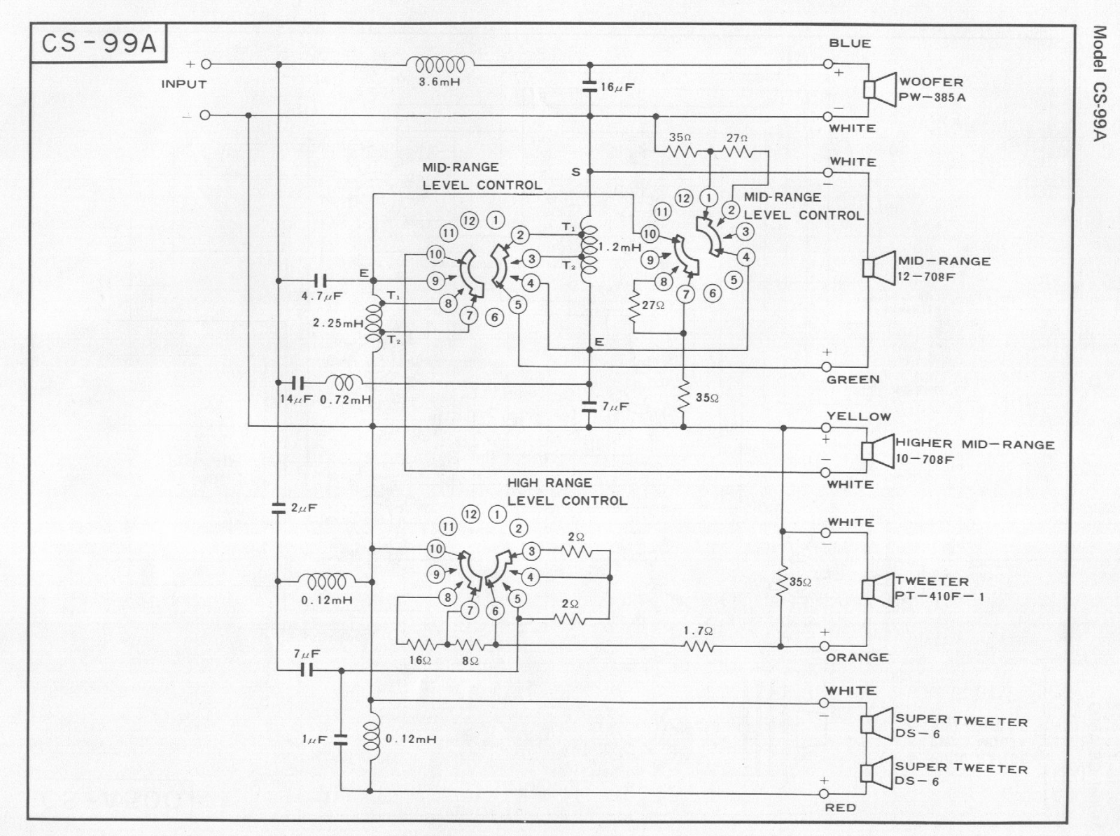 Pioneer CS-99A Schematic