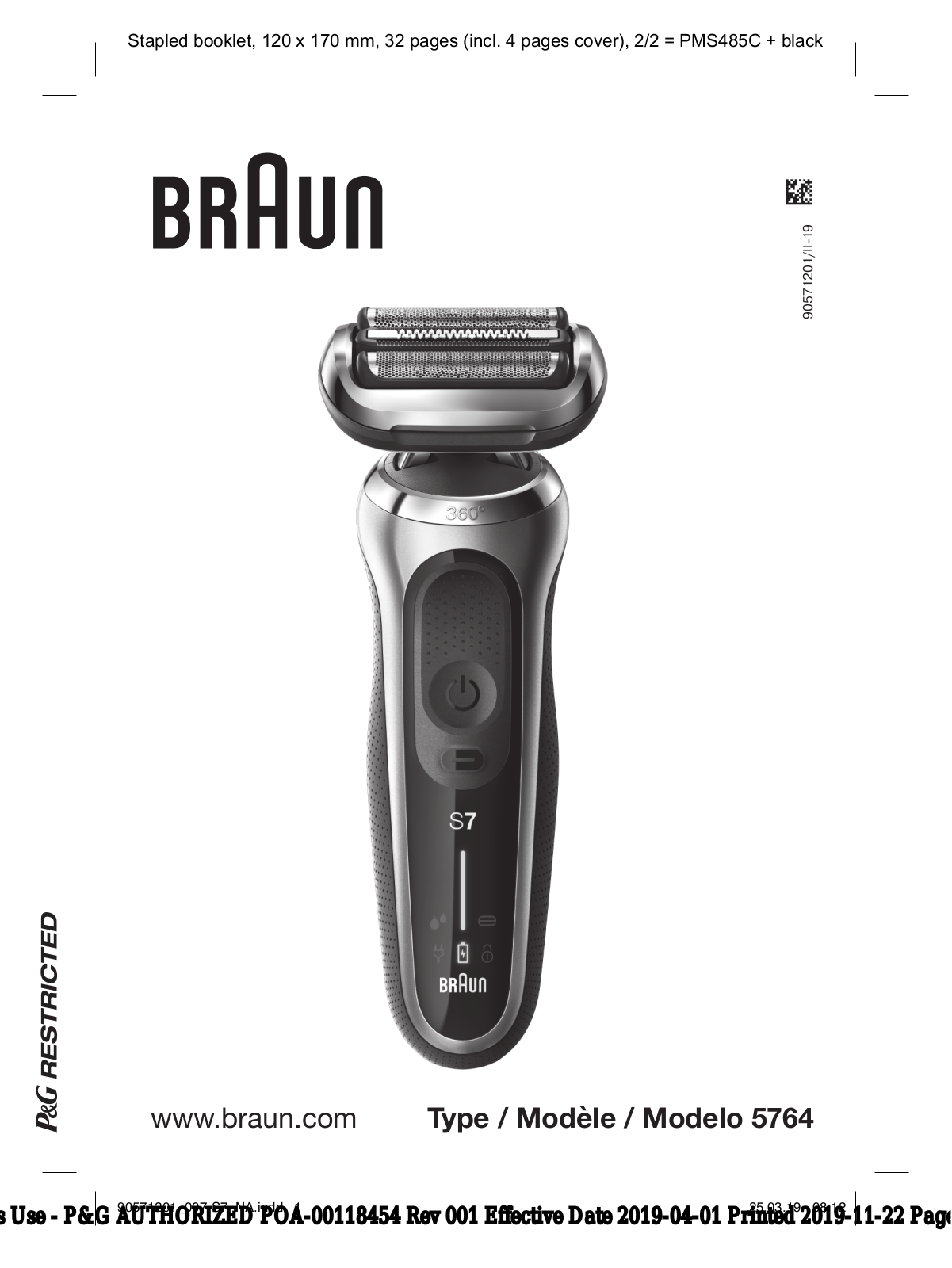 Braun Series 7 70-N1200s, Series 7 70-S7200cc User manual