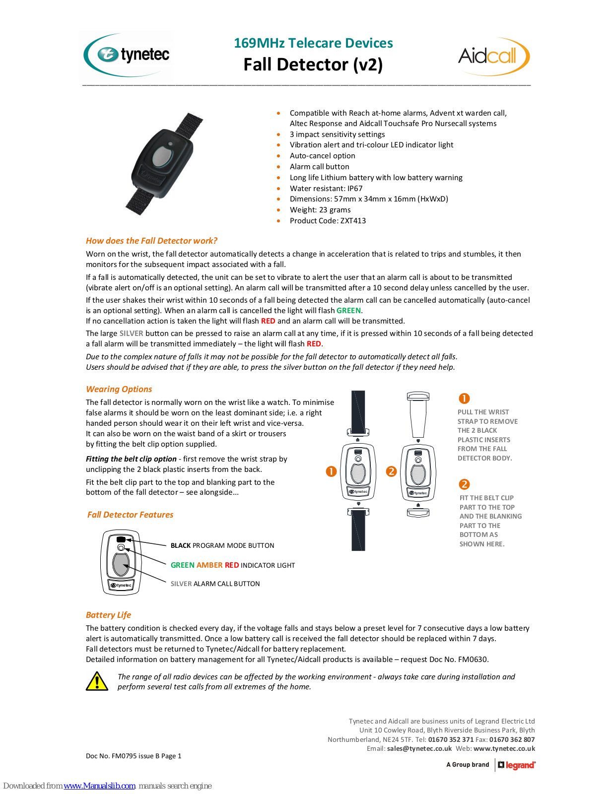 Tynetec ZXT413 User Manual