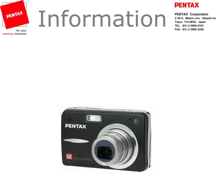 Pentax OPTIO A40 Information Manual